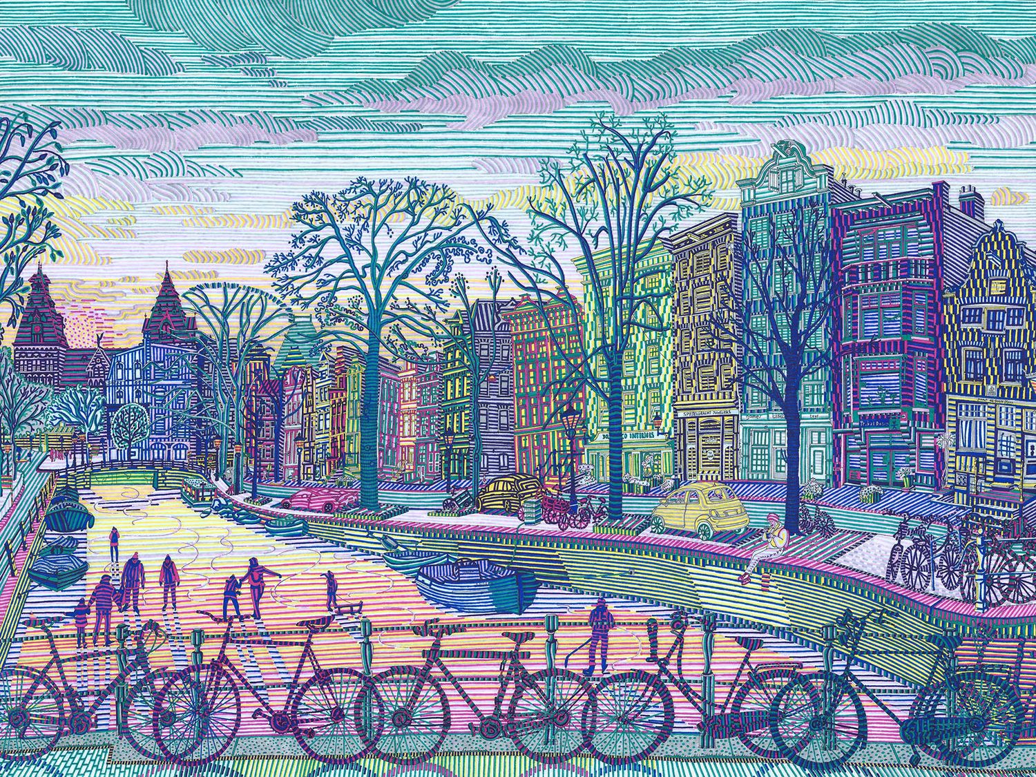 Print Spiegelgracht Colour 30x40cm