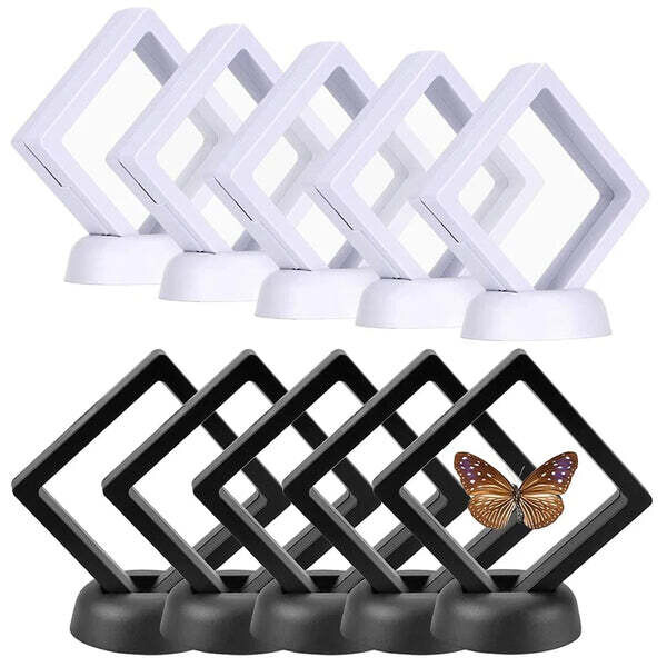 Strech Frames Set of 10 Pcs Black/White  Diamond Shape Display 3D Floating Frame