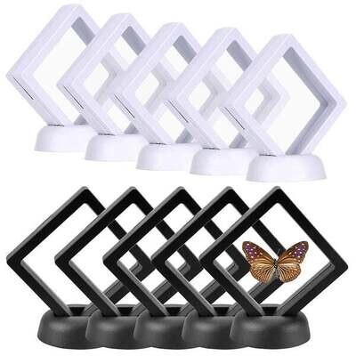 Strech Frames Set of 10 Pcs Black/White  Diamond Shape Display 3D Floating Frame