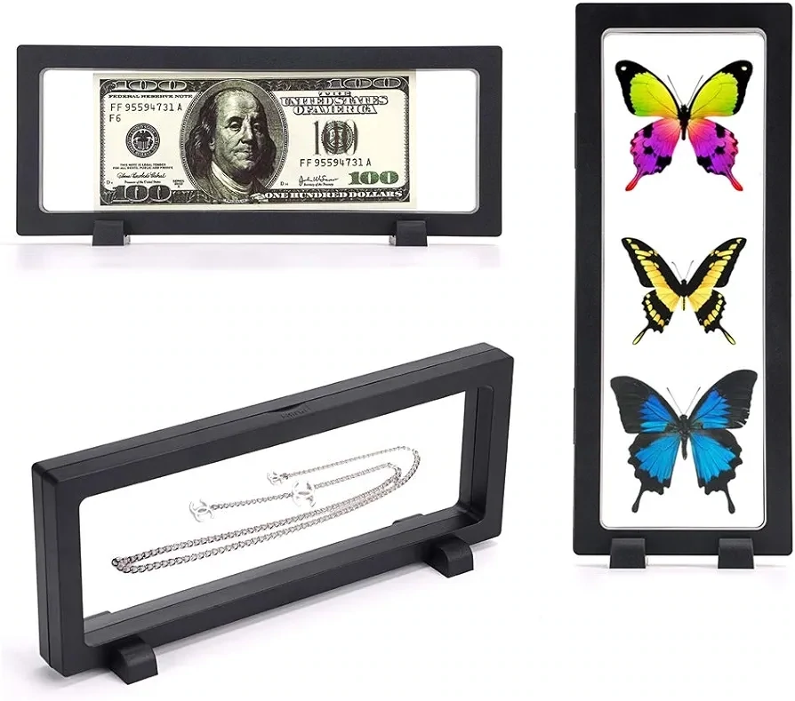 Strech Frames Set of 3 Pcs Black Rectangle Shape Display 3D Floating Frame