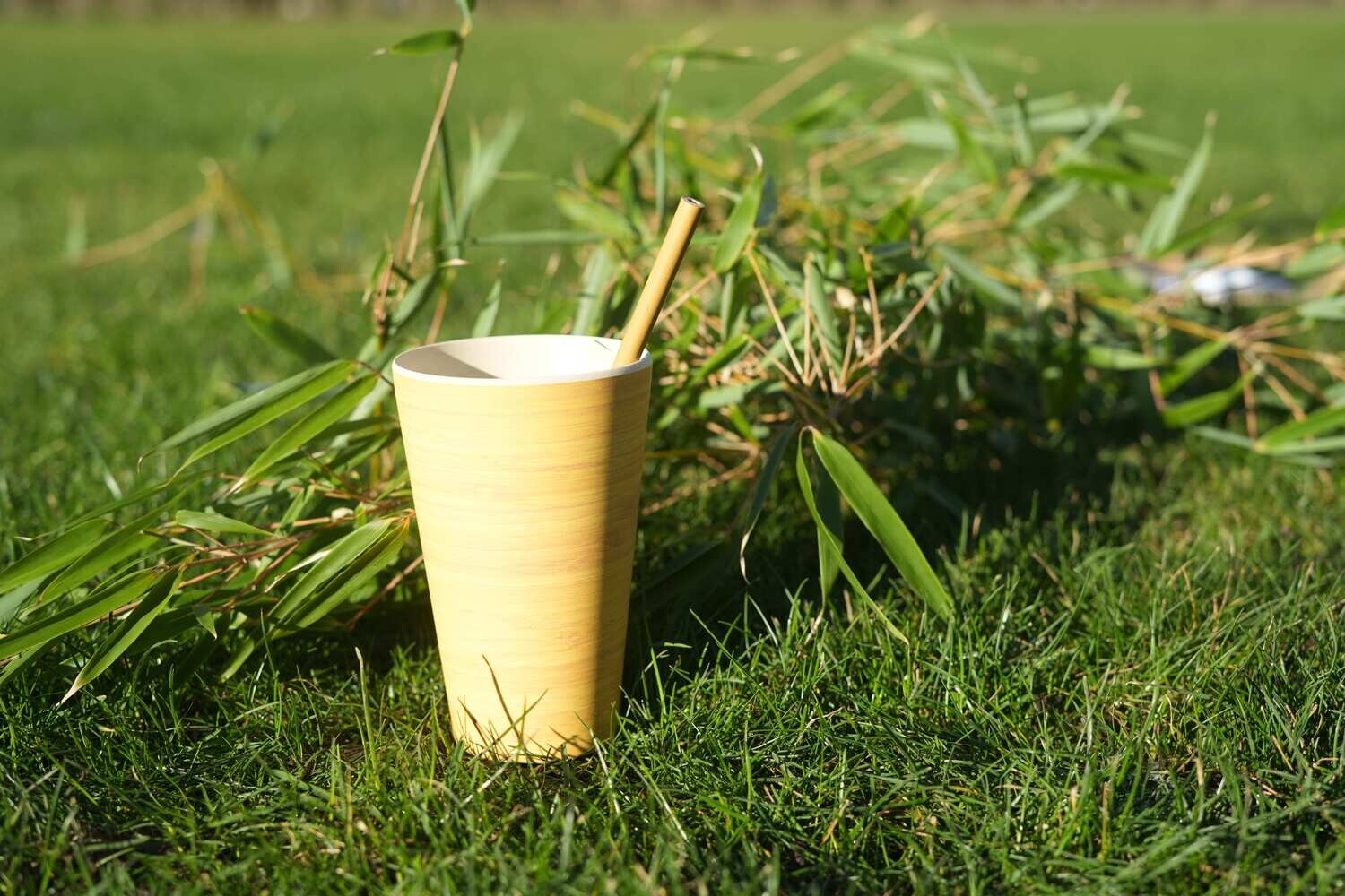 Multi-use Cup &amp; Straw -  100% Natural Bamboo - Dishwasher Friendly