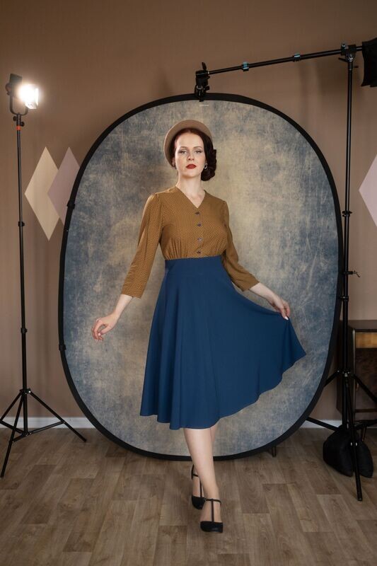 40er Kleid Theresa mit Tellerrock