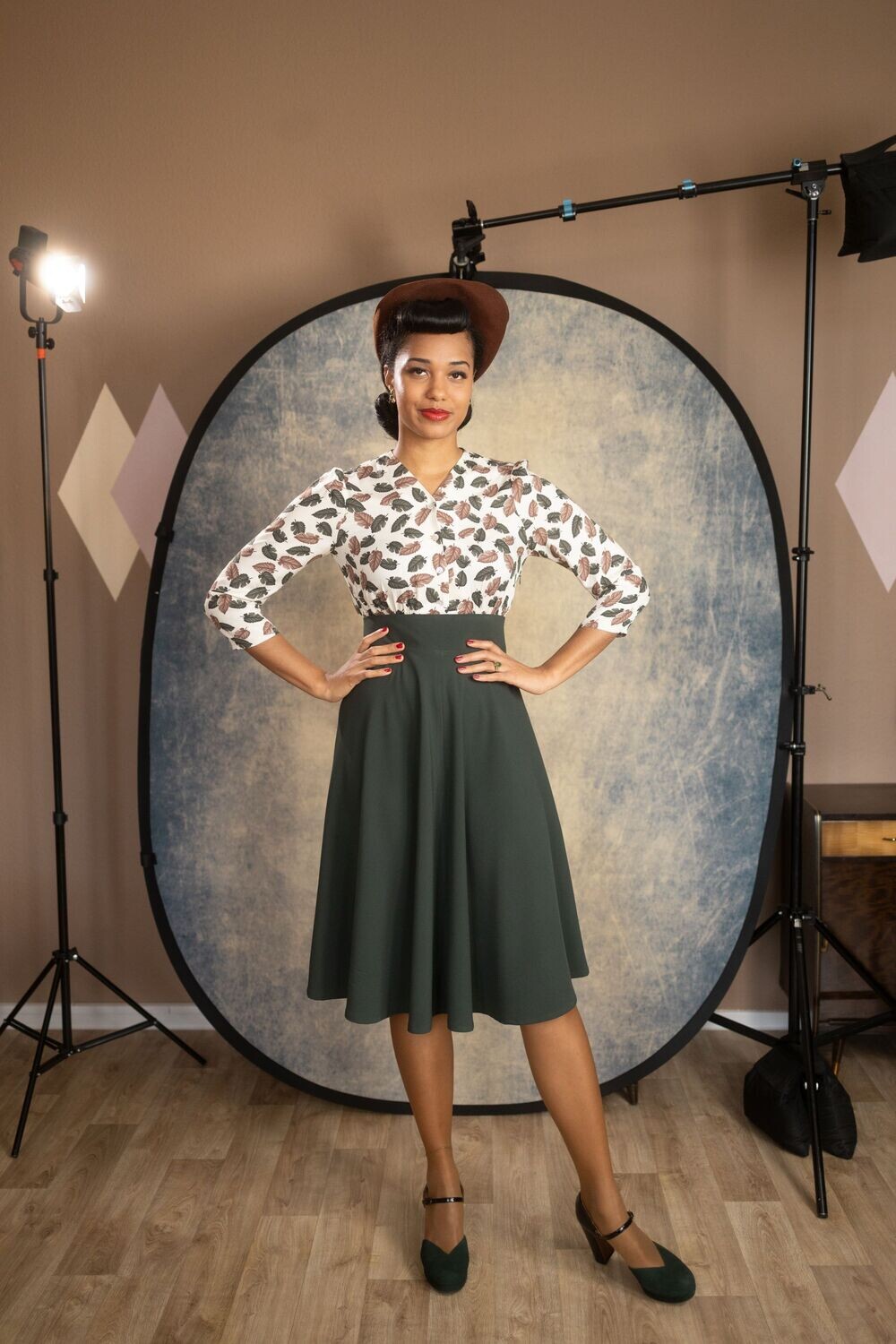 40er Kleid Theresa mit Tellerrock
