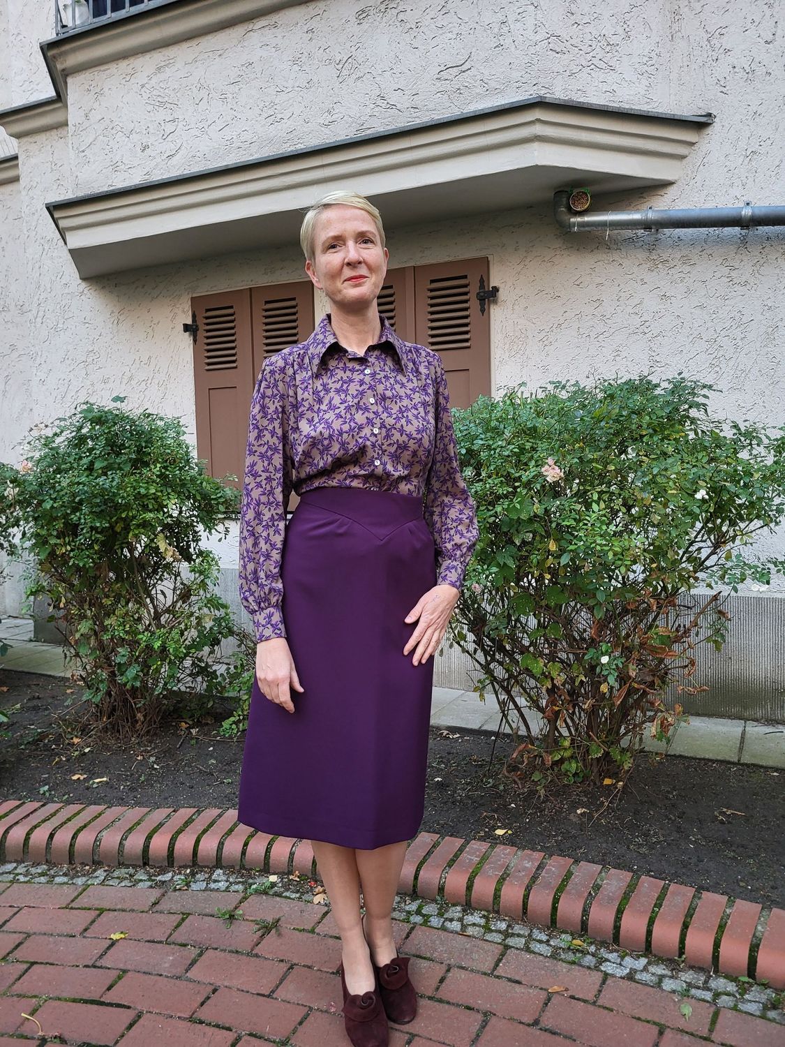 Doreen, langärmelige Bluse im Stil der 40er Jahre