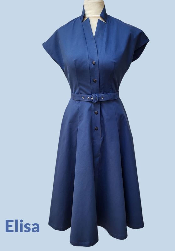 Elisa tailliertes 50er Kleid mit angeschnittenem Ärmel