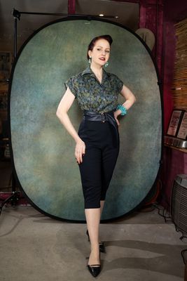 Janice, blaue 50er-Jahre Caprihose Janice, blaue 50er-Jahre Caprihose