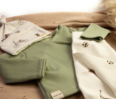 Overslag shirtje baby rib dusty green