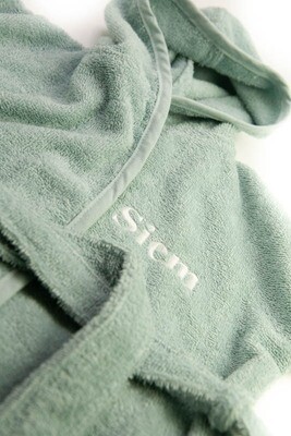 Personalized stone green bathrobe