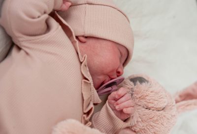 Hat baby rib nude pink