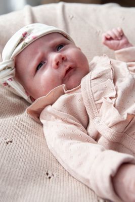 Overshirt ruffle ajour pink