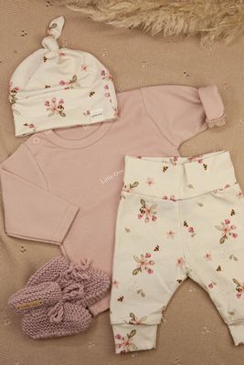 Sale set newborn little one flowers pink