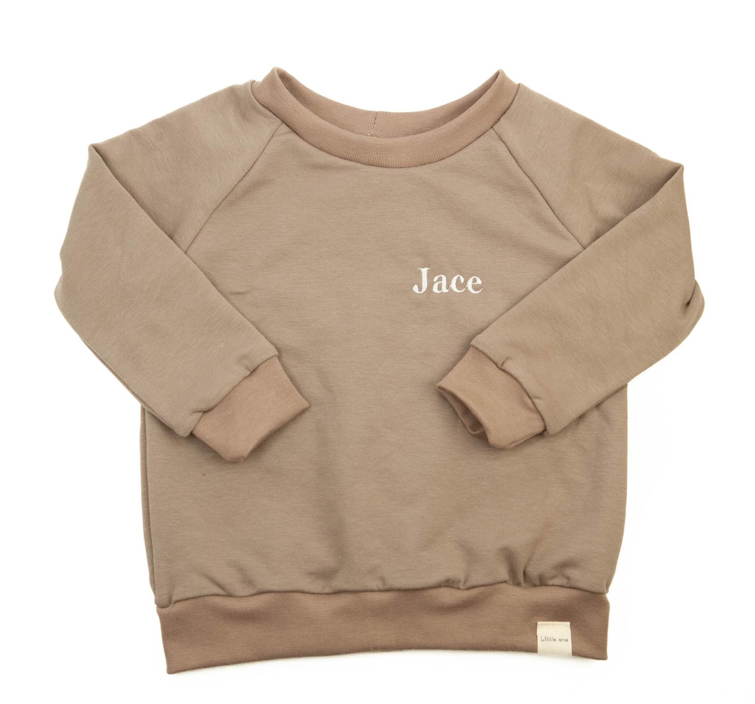 Oversized sweater taupe personalized