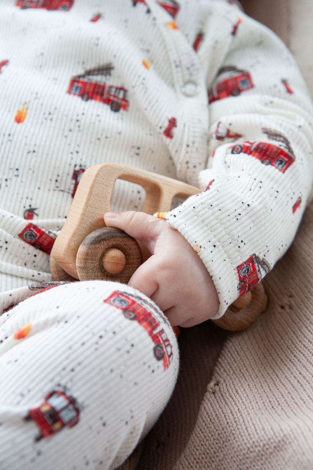 Shirt baby rib fire trucks