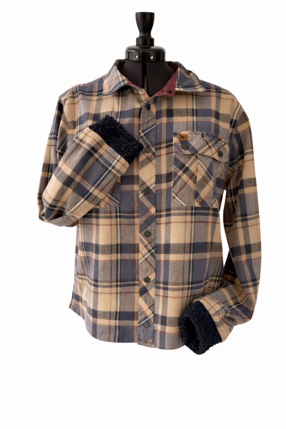 Upcycled Plaid Jacket / Shirt – Size M
