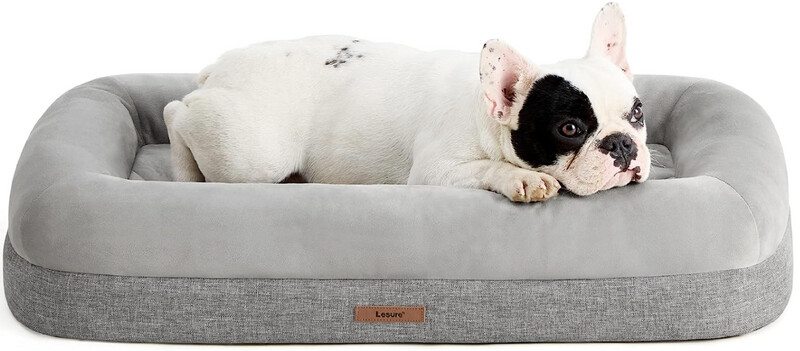 Lesure Bamboo Charcoal Memory Foam Dog Bed - Orthopedic Dog Bed for Medium Dogs