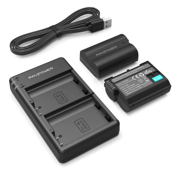 RAVPOWER NIKON EN-EL15 CHARGER &amp; BATTERIES RP-PB057