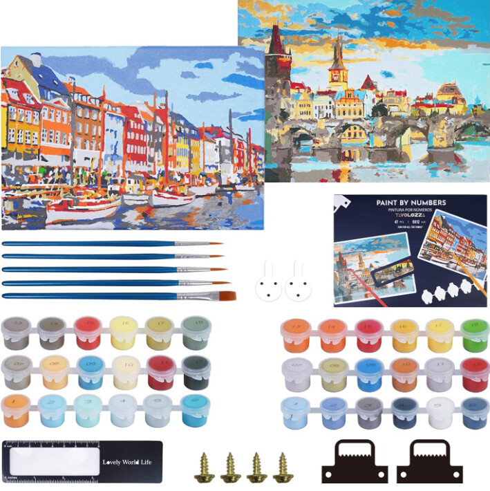 TAVOLOZZI PAINT BY NUMBERS 47PCS CANVAS SET, WHOLESALE PRICE (Buy 10 or More): BUY 1-9 AND PAY $7.99 EACH