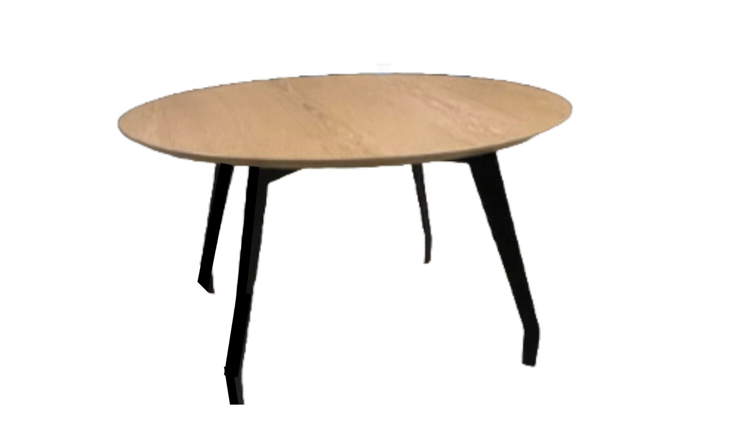 31.5&quot; ROUND WOOD TOP BLACK METAL LEG COFFEE TABLE, SALE: $7.00