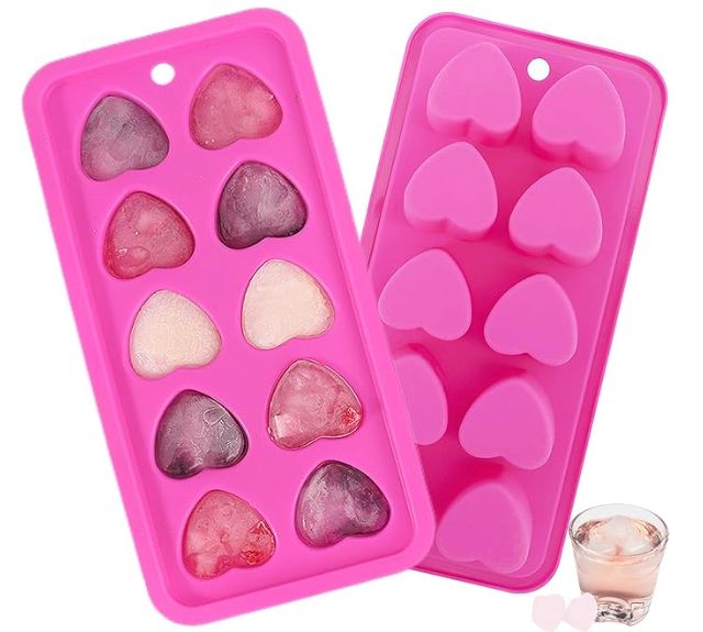 2 PACK 10 CAVITY SILICONE HEART MOLD