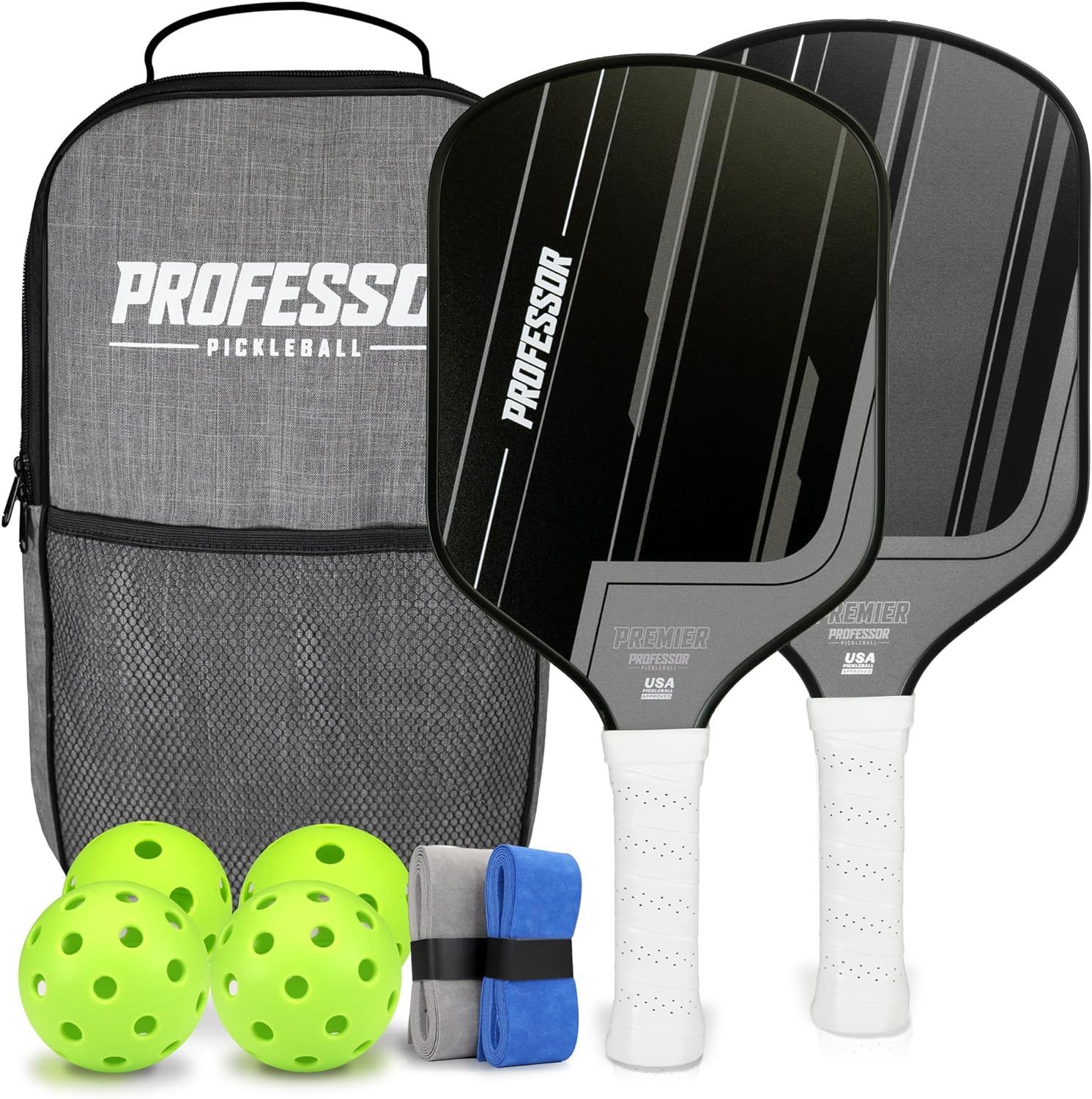 SET OF 2 PROFESSIONAL FIBERGLASS PICKLE BALL PADDLES