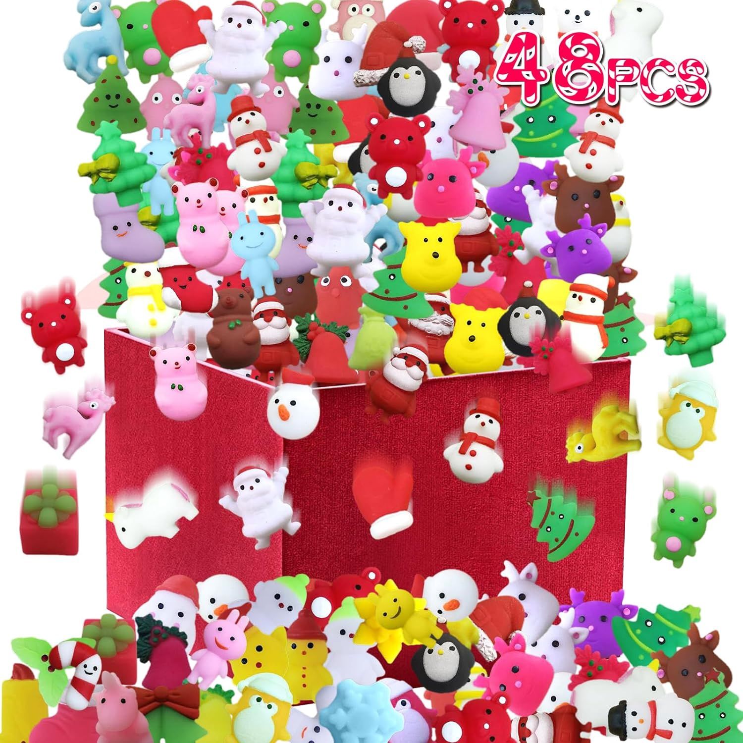 48 PIECE CHRISTMAS MOCHI SQUISHY TOYS