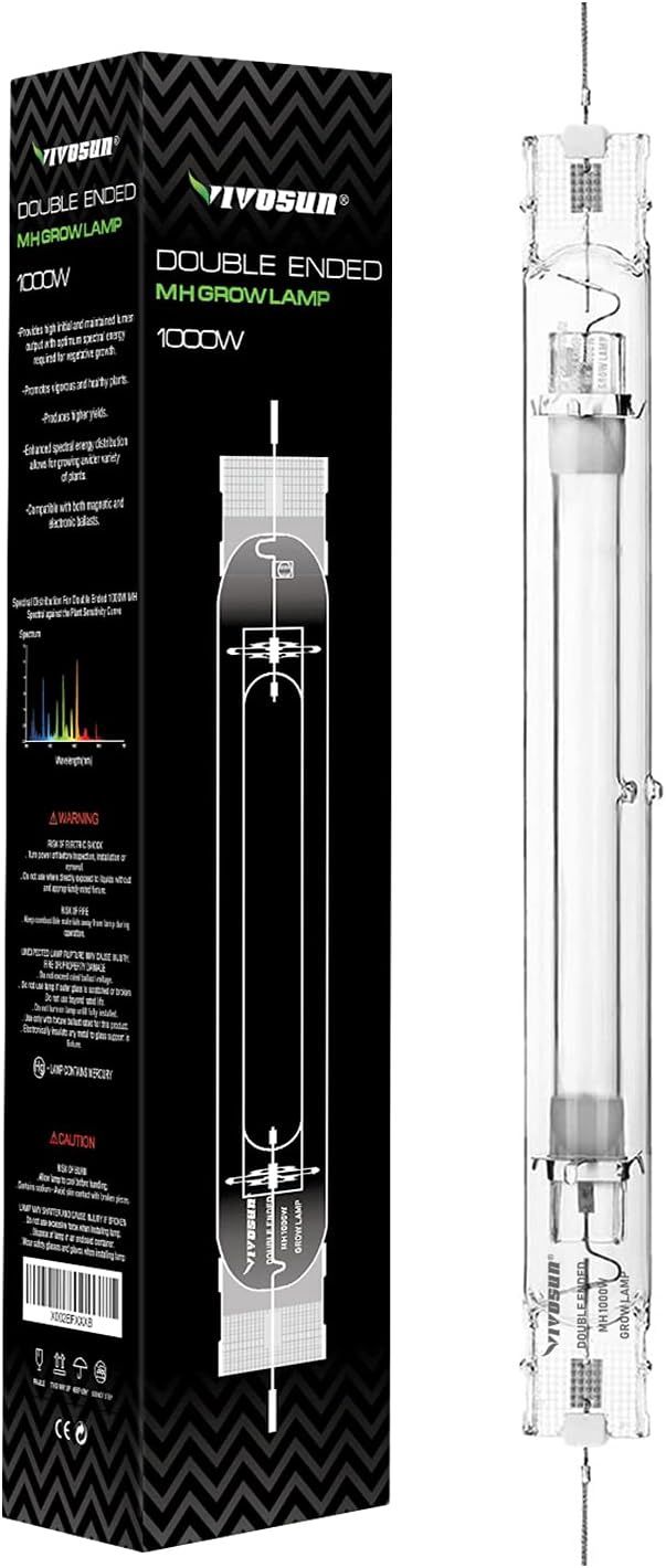 VIVOSUN 1000w DOUBLE ENDED HIGH PRESSURE SODIUM DE HPS GROW BULB