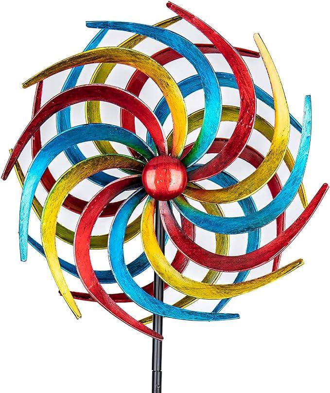 METAL YARD ART WIND SPINNER WINDMILL