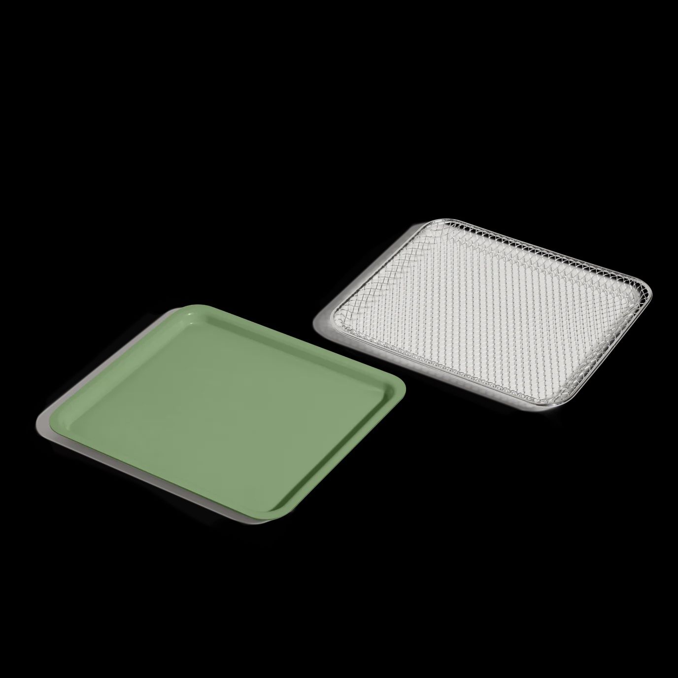 WONDER OVEN REPLACEMENT FRY BASKET AND FRY PAN, COLOR: SAGE