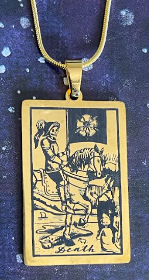 Pendant with Chain, Tarot Card Death Neckless
