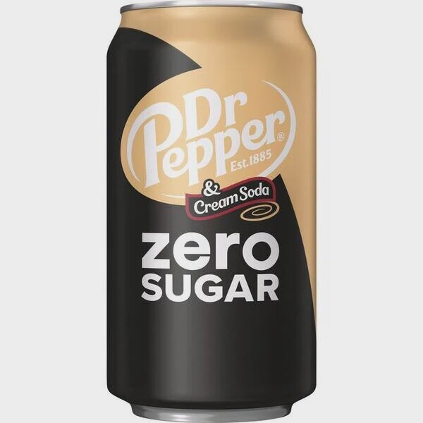 Cold Drinks Dr Pepper Cream Soda Zero Sugar 355ml