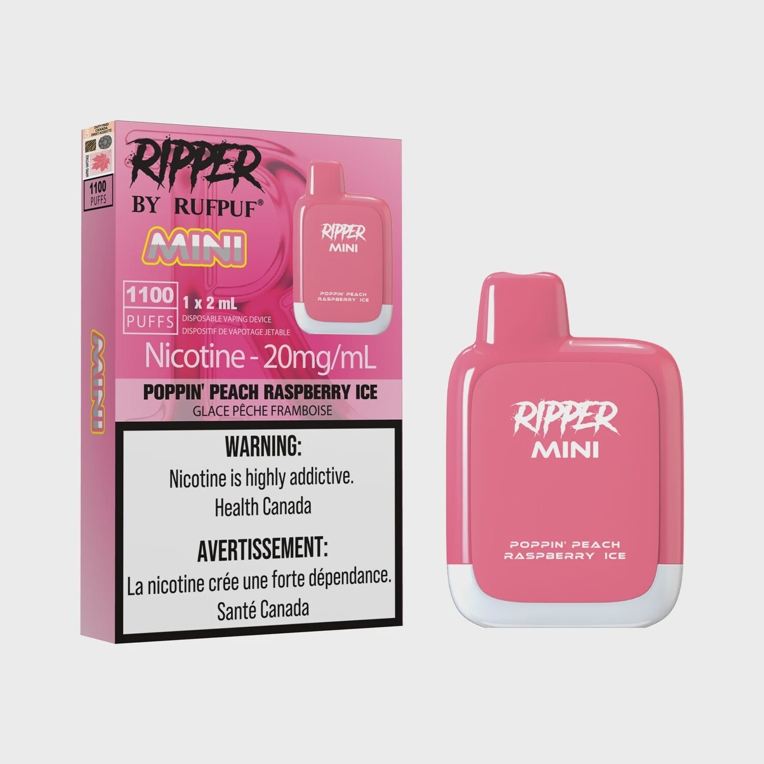 Disposable Device Ripper Mini Poppin&#39; Peach Raspberry Ice