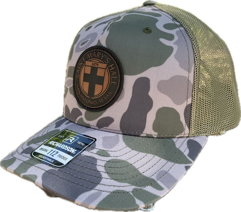 Duck Camo Leather Patch Cap