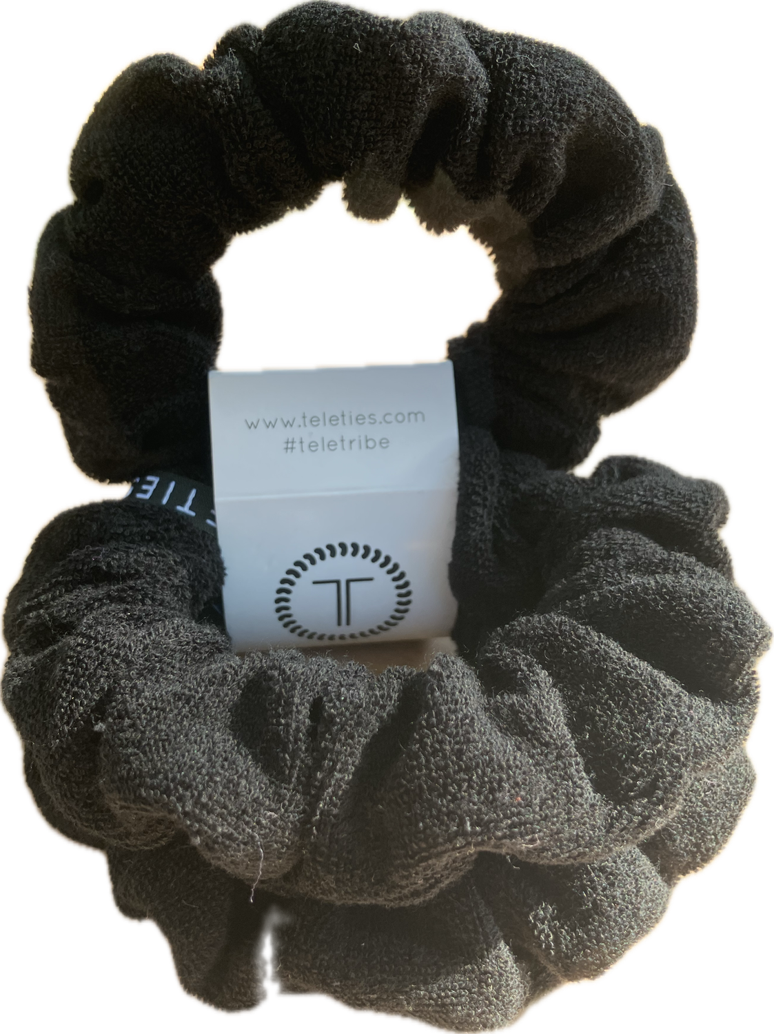 Teleties Jet Black Towel Scrunchies Large