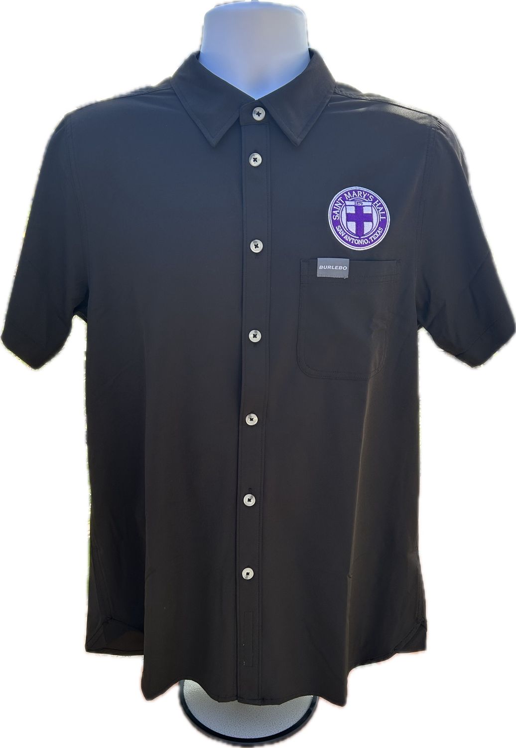 Burlebo Performance Button Up Black, Size: Small