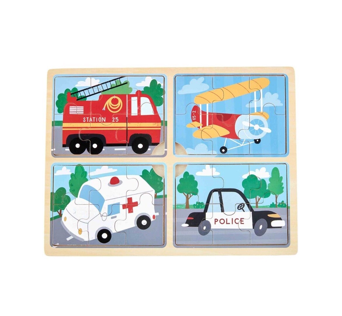 4-in-1 Boy Themed Puzzles