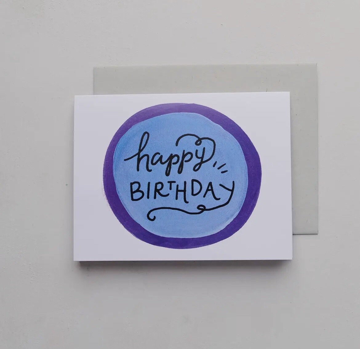 Happy Birthday Blue Circle Card