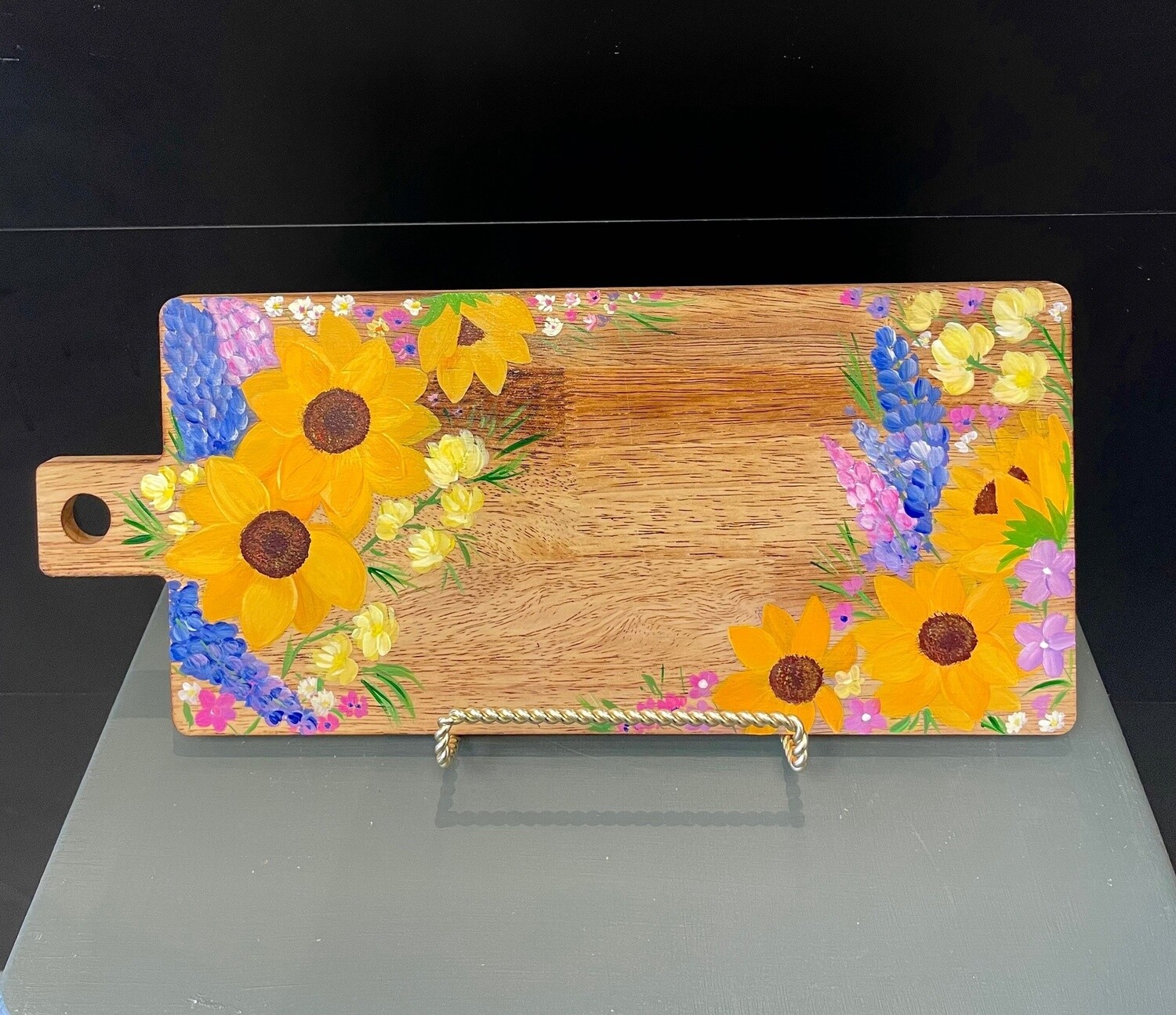 Large hand painted cutting board