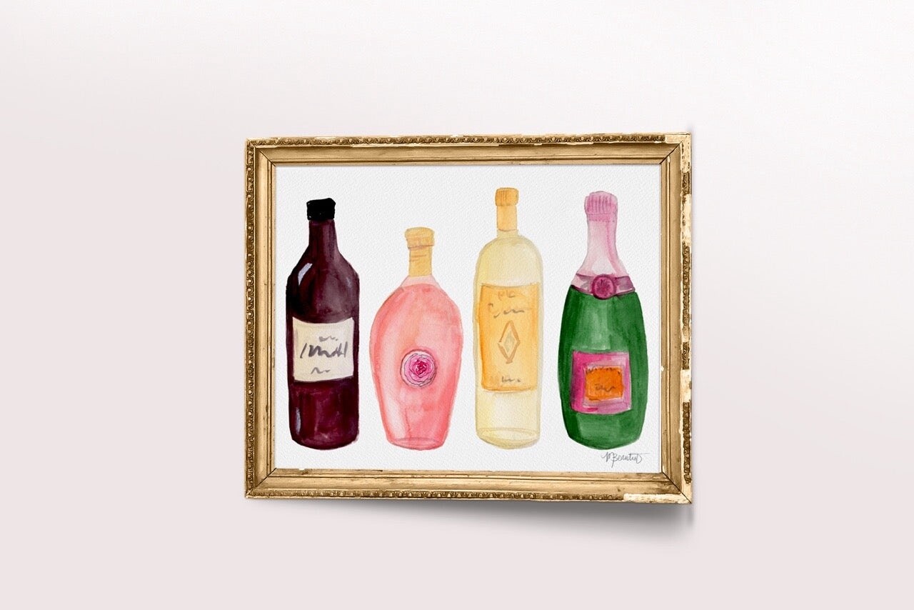 wine and champagne bottles 8x10