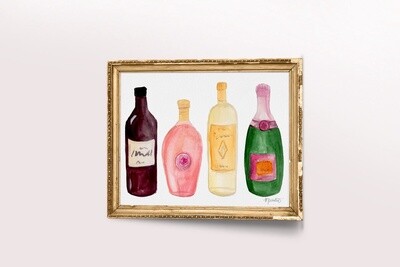wine and champagne bottles 5x7