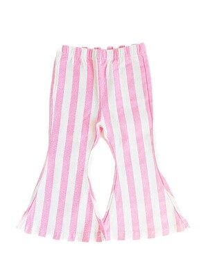 Landry Boho Bell Bottoms - Pink & White Stripe
