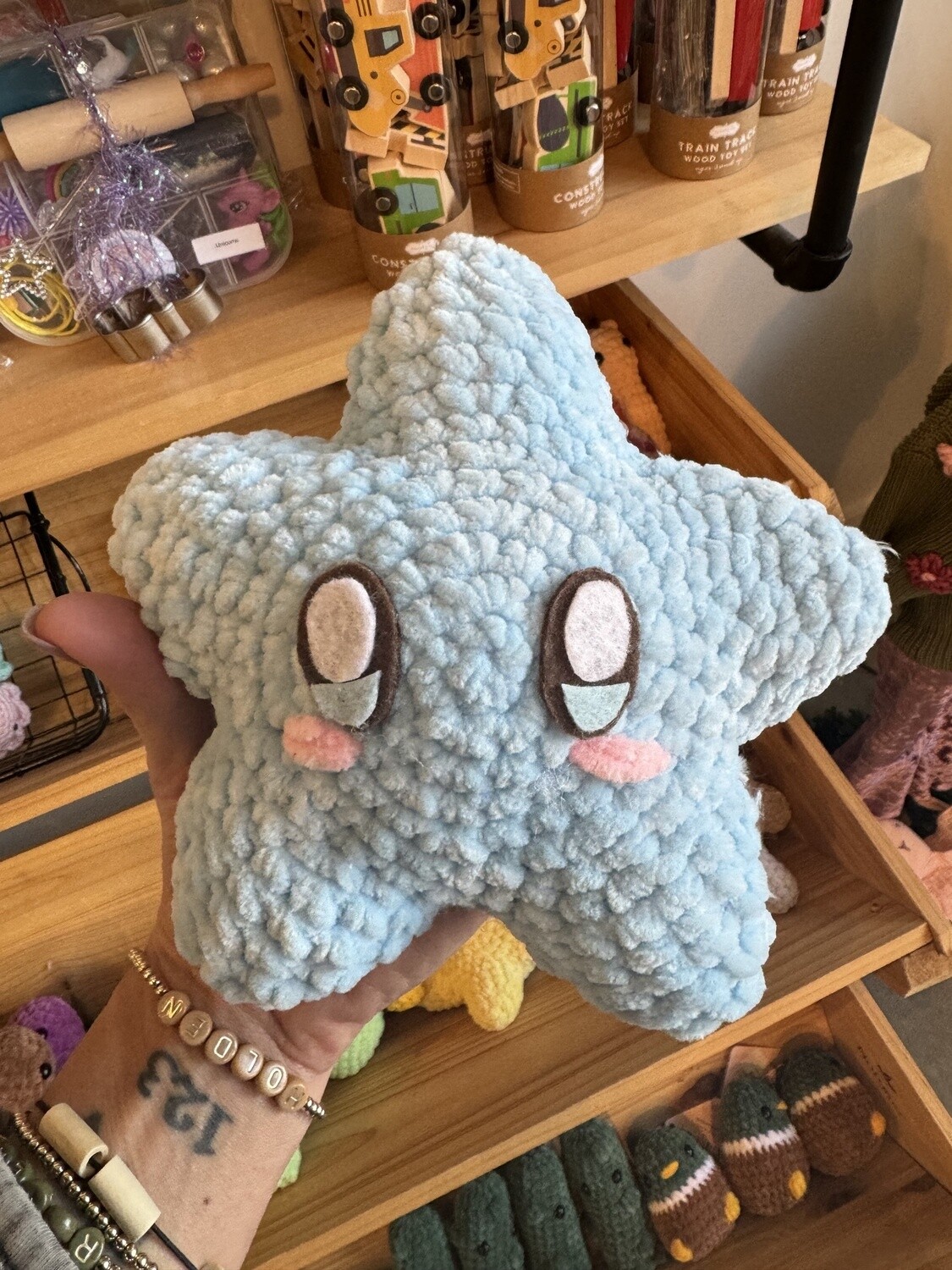 Light Blue Star Crochet Plushie