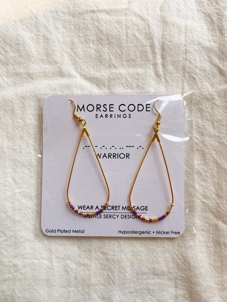 Warrior Teardrop Earrings - Gold Plated