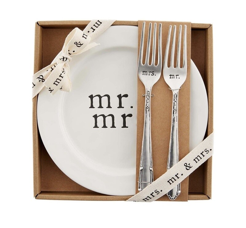Mr. &amp; Mrs. Cake Plate Set