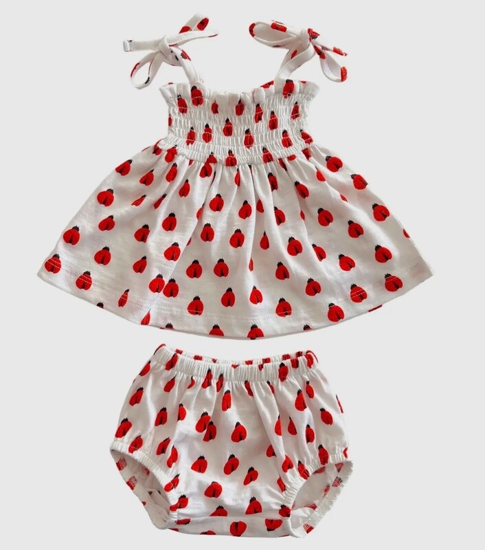 Ladybug Organic Smocked Set