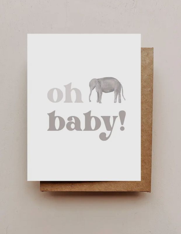 Oh Baby Card, Style: Elephant