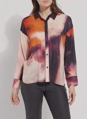 Printed Stitched Satin Shirt 3258