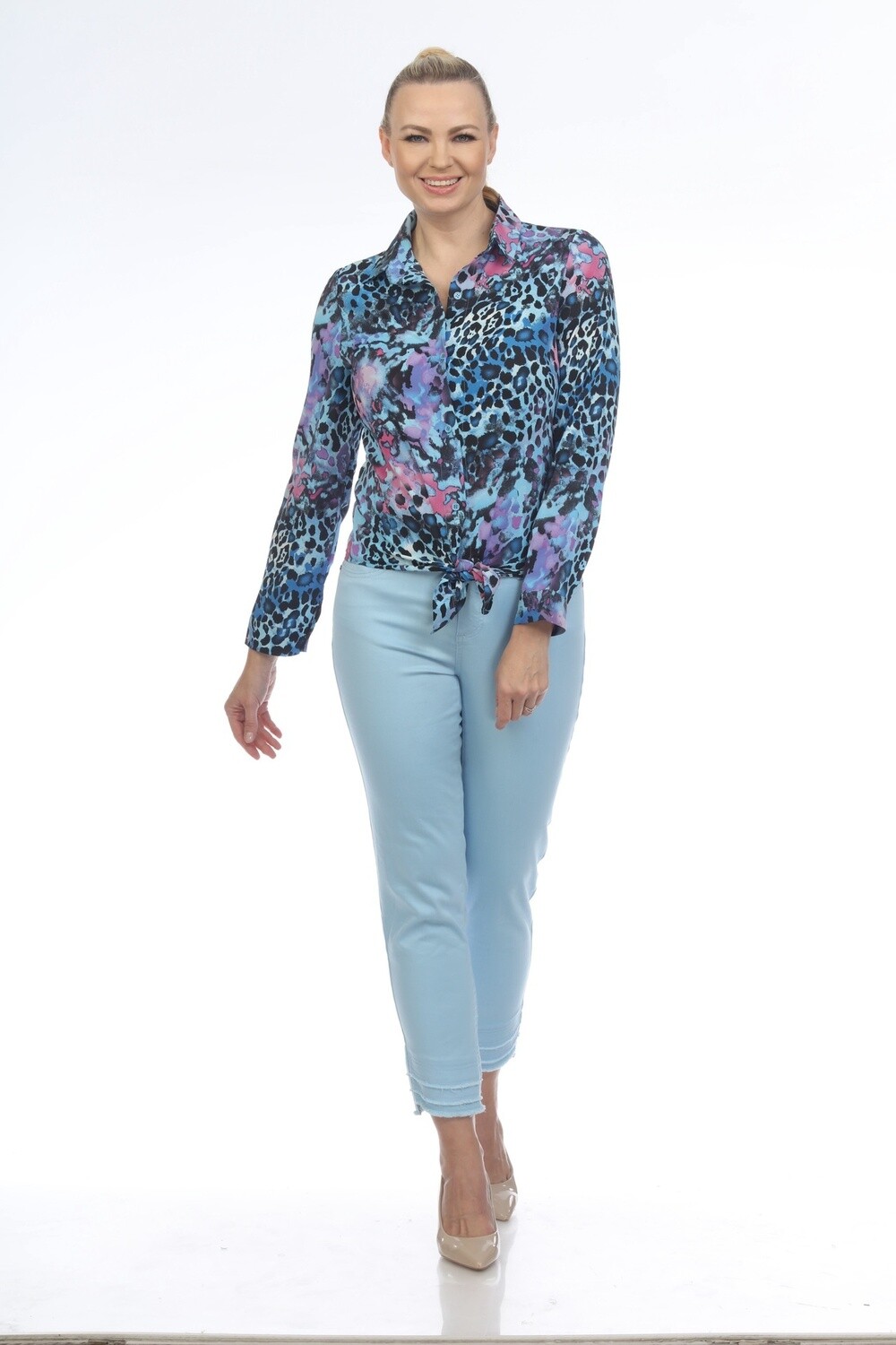 Sally Blouse Z12246, Color: blue, Size: x-small