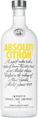 Absolut Citron (Lemon) Vodka (Liter Size Bottle) 1L