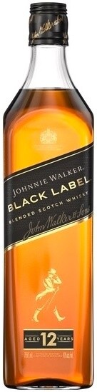 Johnnie Walker Black Label Blended Scotch Whisky Aged 12 Years (Half Pint Bottle) 200ml