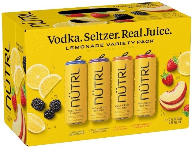 NÜTRL Vodka Seltzer Lemonade Variety Pack (8 pack 12oz cans)
